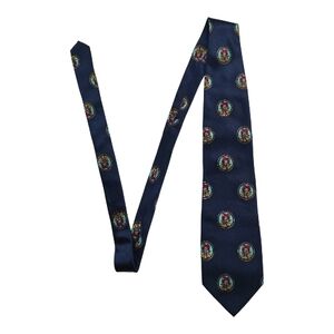 Vintage Moschino Silk Tie Navy Playful Clown Novelty Italy Jester Rare